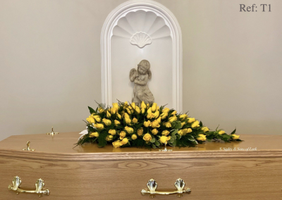 Yellow funeral flowers